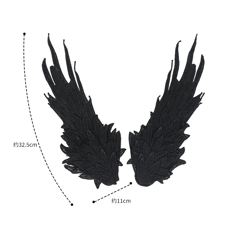 Black Devil Wings Cosplay Accessories Lolita Anime Angel Wing Feather Embroidery Headdress Halloween Party Costumes Hair Props photo 3