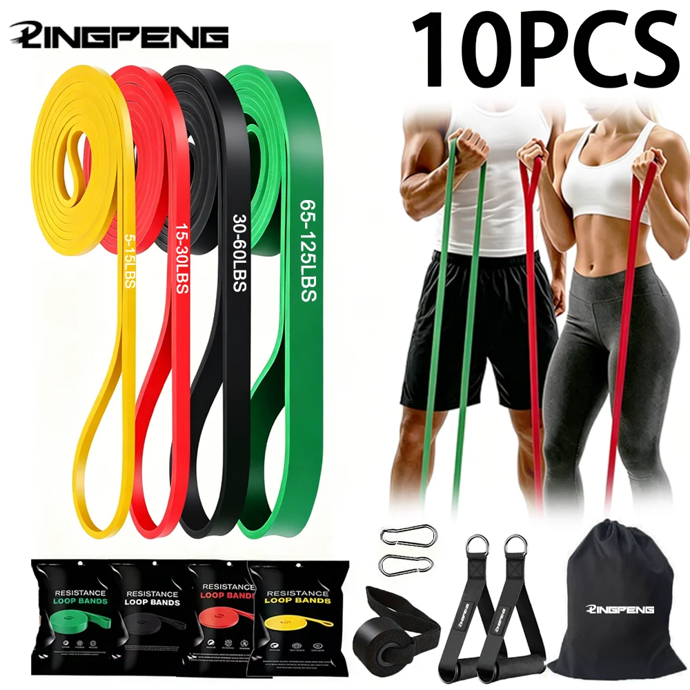 10Pcs Resistance Bands Set Pull Straps Assistive Pull-Up Bands Exercise Straps Leg Exercise Bands for Gym Fitness Home Workout photo 1