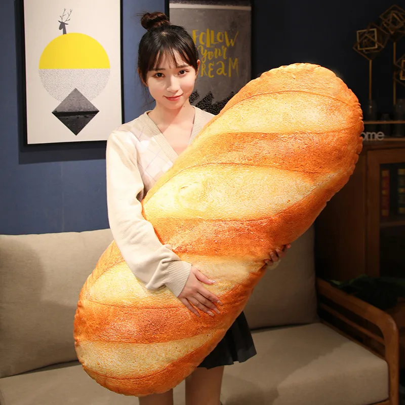 French Bread Plush Pillow Stuffed Printing Images Food Plushie Peluche Party Prop Decor Sleeping Companion Man Gift photo 1