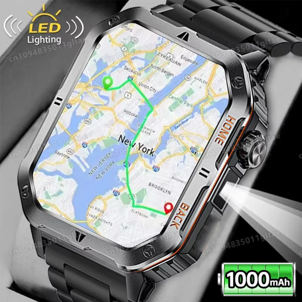 2026 New Rugged Military GPS Smart Watch Men Bluetooth Call Health Monitoring Sports 5ATM Waterproof Smartwatches Man Pk HT30 photo 1