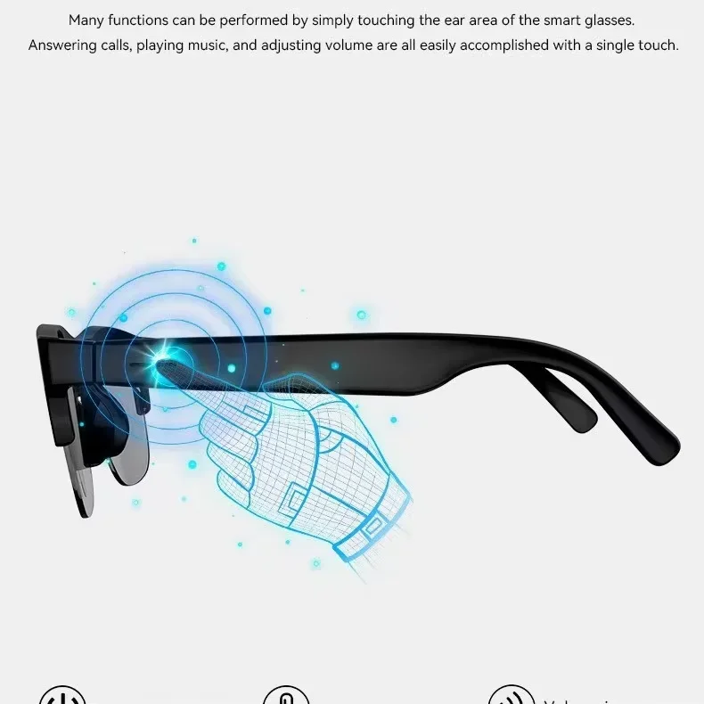 Lenovo AI Smart Glasses Voice Assistant Music Touch Control Bluetooth Call Outdoor Fashion Sunglasses For Men Women 2026 New photo 6