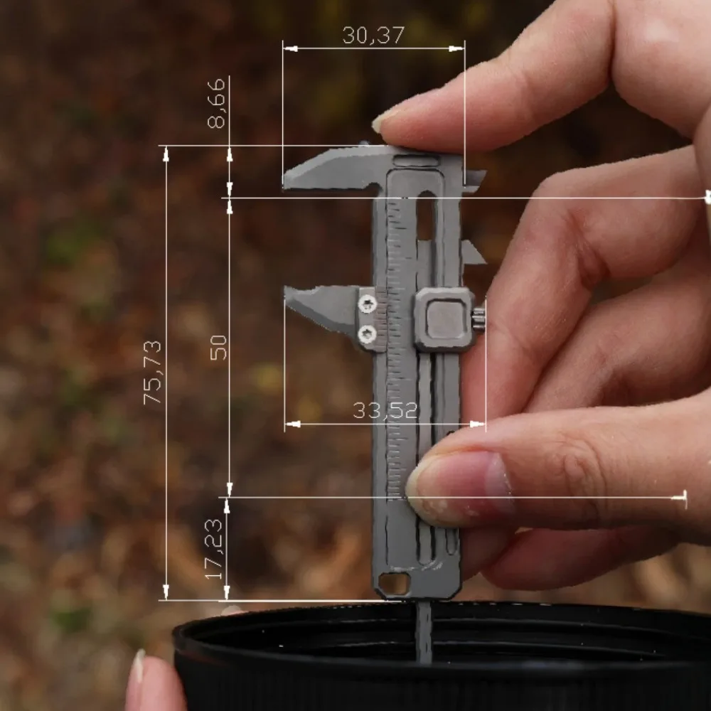Mini Multitool Keychain Vernier Caliper With Bottle Opener Window Breaker Portable Outdoor EDC Measuring Gadget photo 6