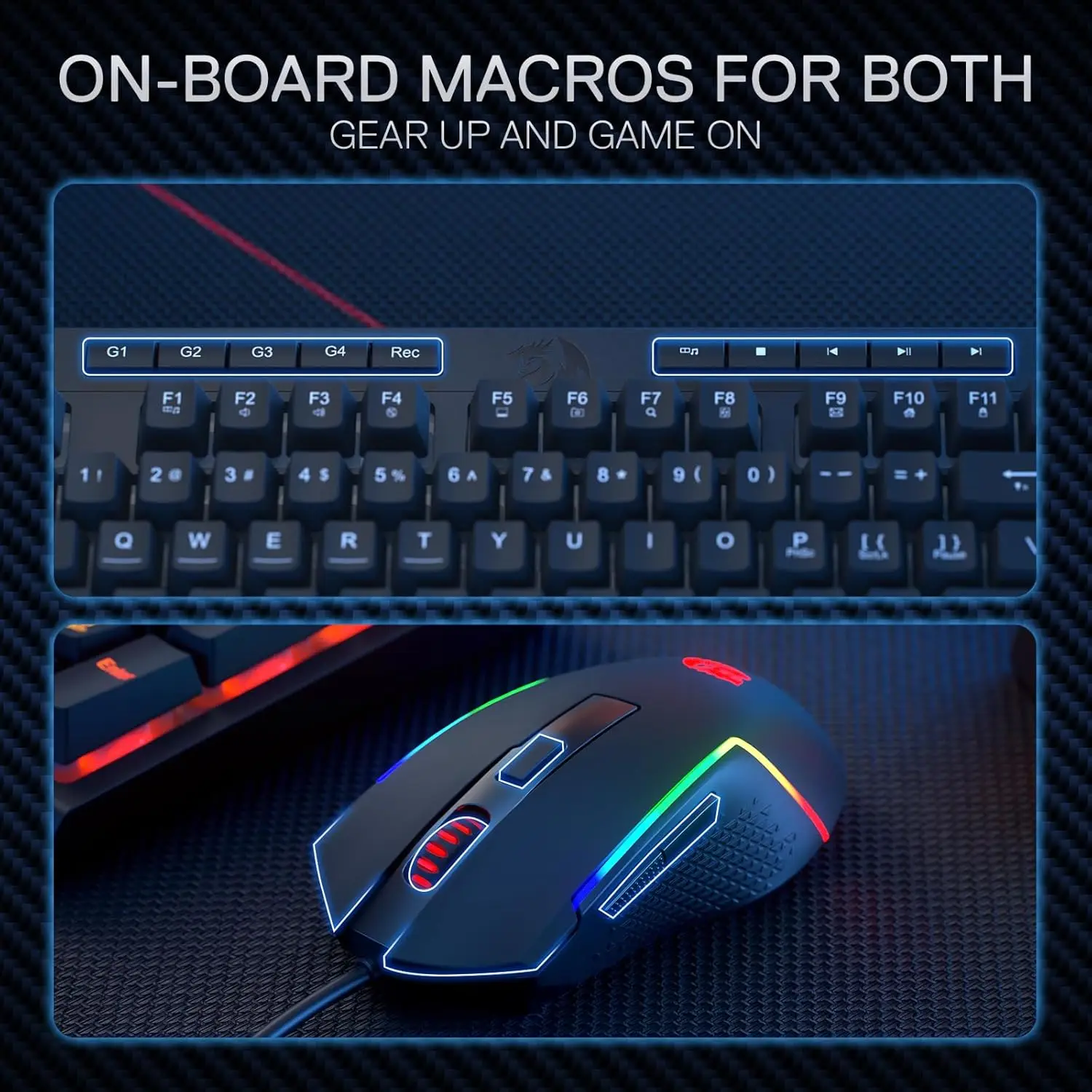 Redragon S141 Gaming Keyboard and Mouse Combo K515 RGB Wired Keyboard M616 10000 DPI Wired Gaming Mouse Bundle photo 3