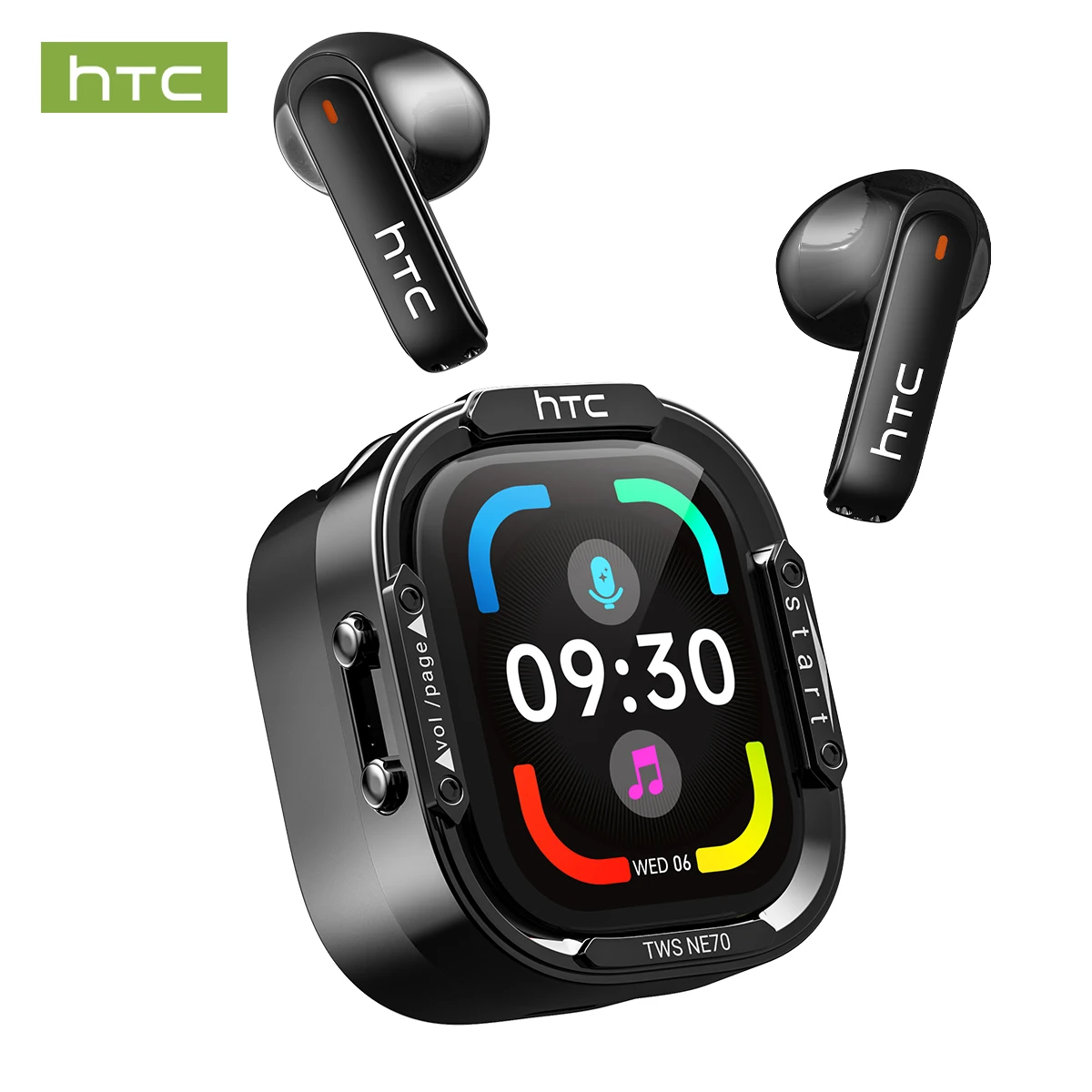Wireless Headphones Bluetooth HTC NE70 Earphones Microphones Earbuds AI Translator 30Hours of Battery Life Full HD LCD Display photo 1