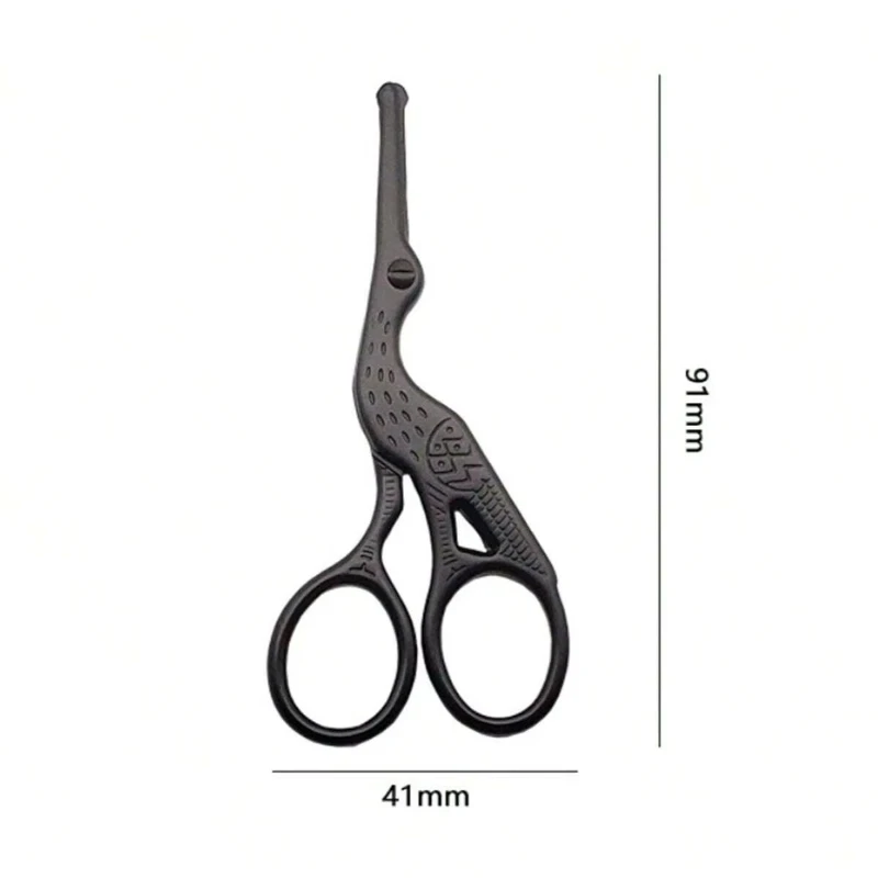 Nose Hair Scissors, Stainless Steel Rounded Tip Trimmer, Precision Eyebrow Scissor, Safe Facial Hair Grooming Tool, Compact for photo 3