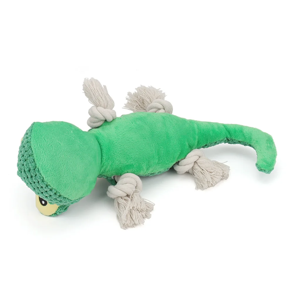 Lizard Shape Rope Pet Toy Interactive Training Plush Toy for Puppy Cats Squeaker Chew Dog Toys Supplies photo 2