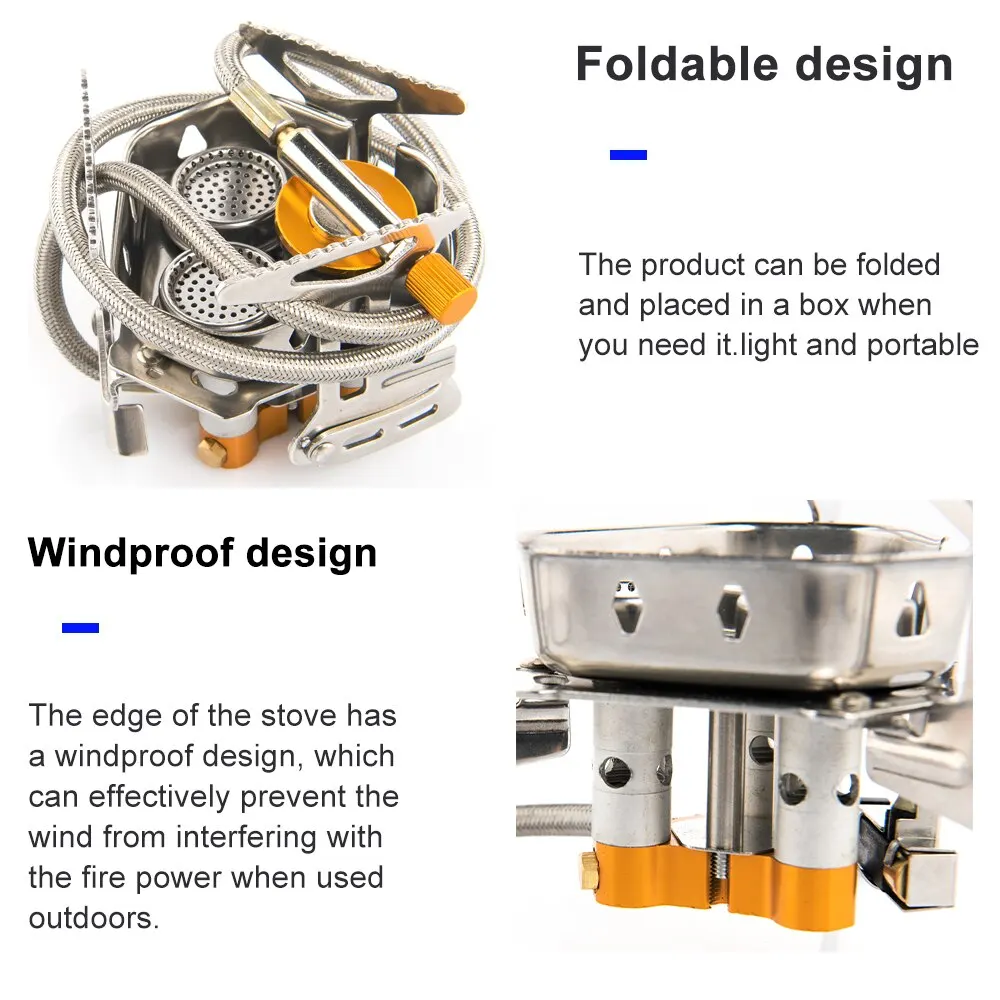 Widesea Camping Tourist Burner Big Power Gas Stove Cookware Portable Furnace Picnic Barbecue Tourism Supplies Outdoor Recreation photo 4