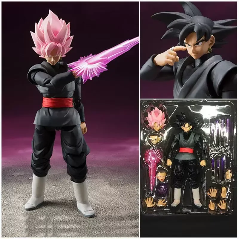 KO SHF Dragon Ball Goku Black Zamasu Goku Super Saiyan Rose Goku Articulated Action Figure Full Accessories Anime Model Toy Gift photo 3