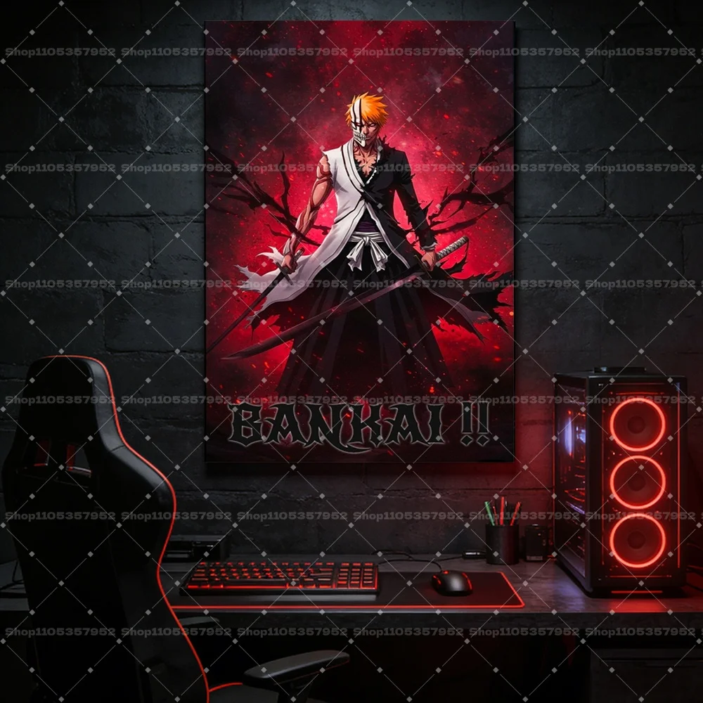 BLEACH Anime Honor Canvas Wall Art Japanese Movie Anime Poster Bedroom Living Room Bathroom Modern Aesthetic Painting Decor Gift photo 4