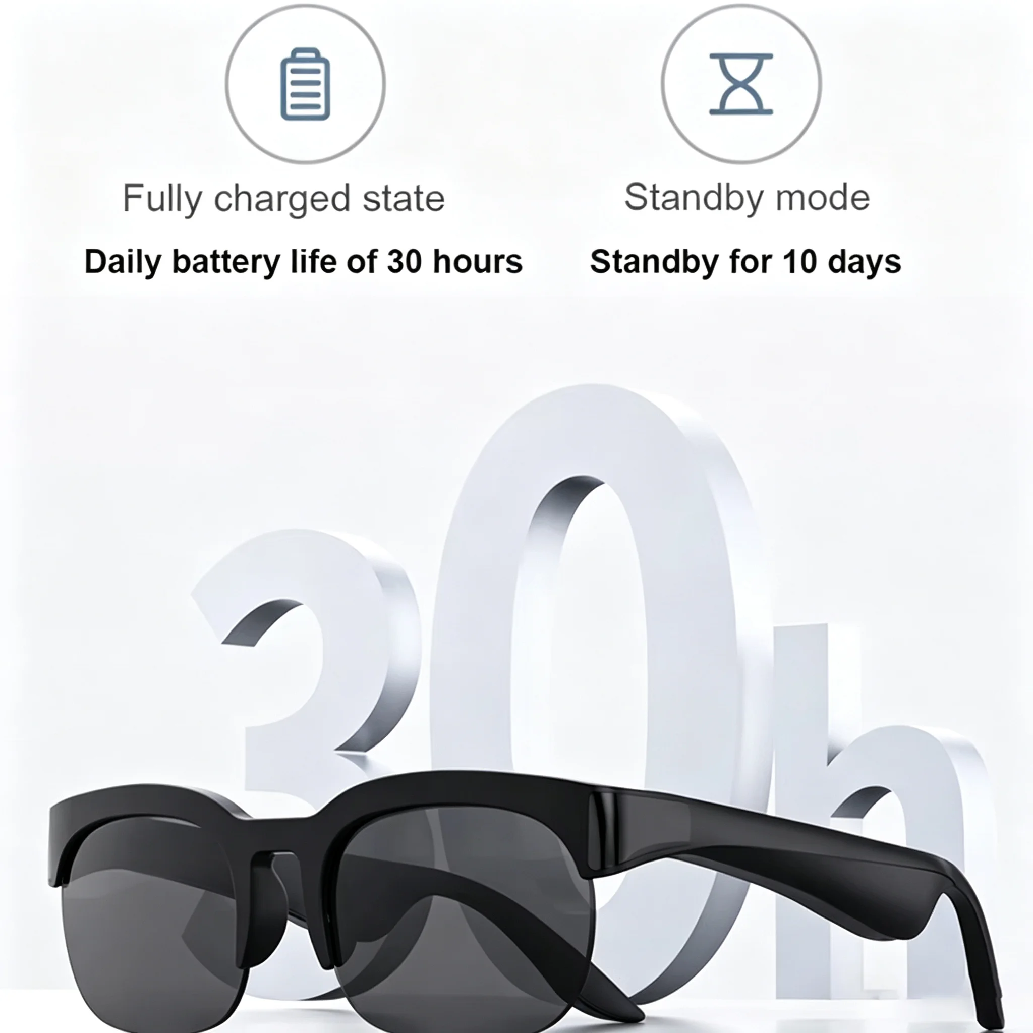 New Camera Control Smart Glasses 2026 Music Sunglasses Headphones Wireless Bluetooth Call Headset HIFI Audio Glasses For Android photo 2