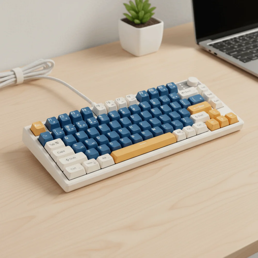 Wired Connection Gaming Mechanical Keyboard Compact Layout Ultra-Quiet Mechanical Feel Keyboard 75 Layout photo 1