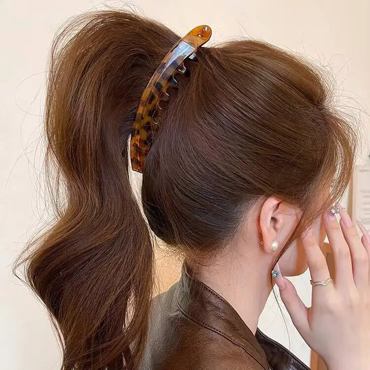 Tortoiseshell Banana Hair Clip Fish Shaped Hairpin For Women Hair Accessories Hairgrips Twist Clamp Ponytail Barrettes Headwear photo 5