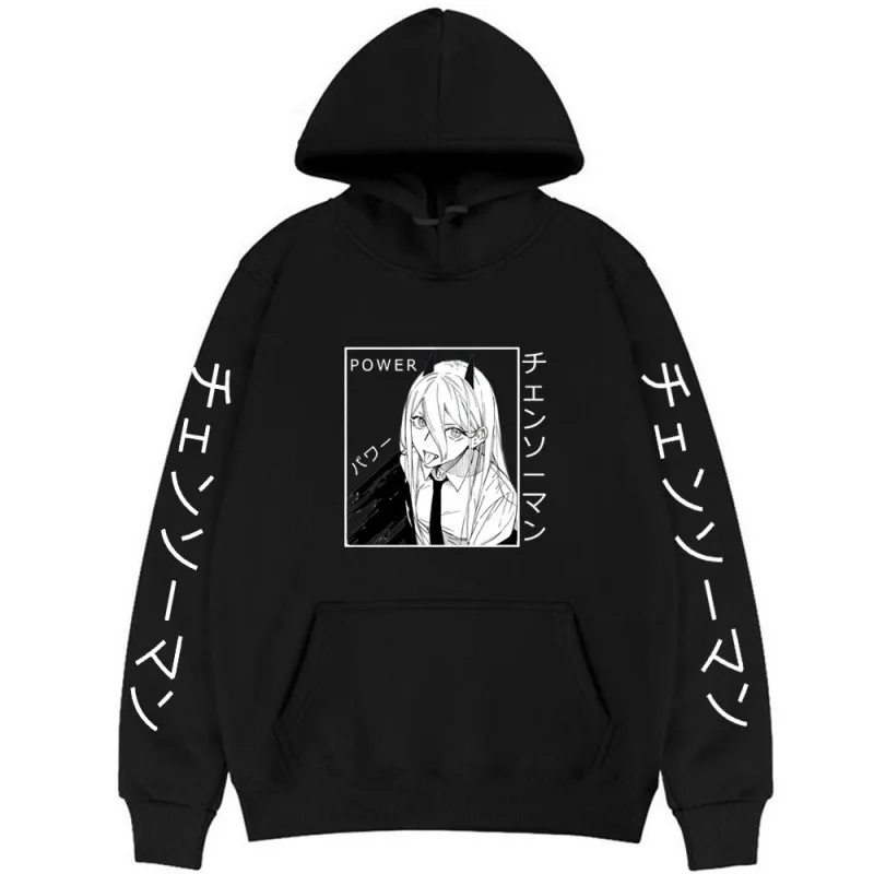 Chainsaw Man Power Anime Graphic Hoodies Vintage Oversized Hooded Sweatshirt Long Sleeves Soft Cotton Hoodie Men Women Clothes photo 1