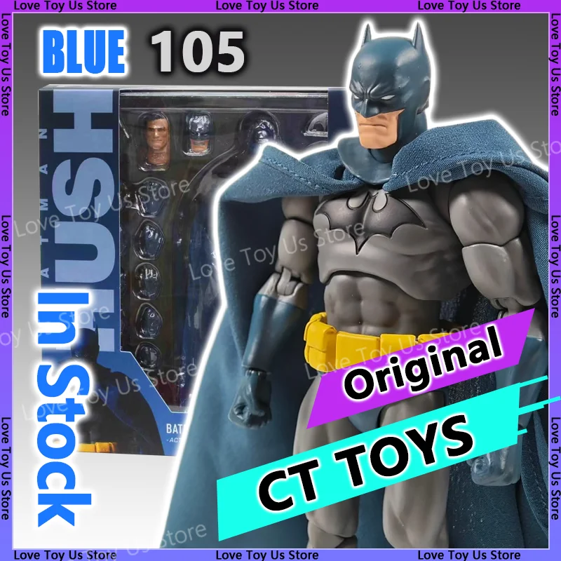 New CT Toys Batman Hush Blue Version Mafex 105 Bat Man Black Version Dc Anime Action Figure Figurine Model Statue Gifts Toys photo 1