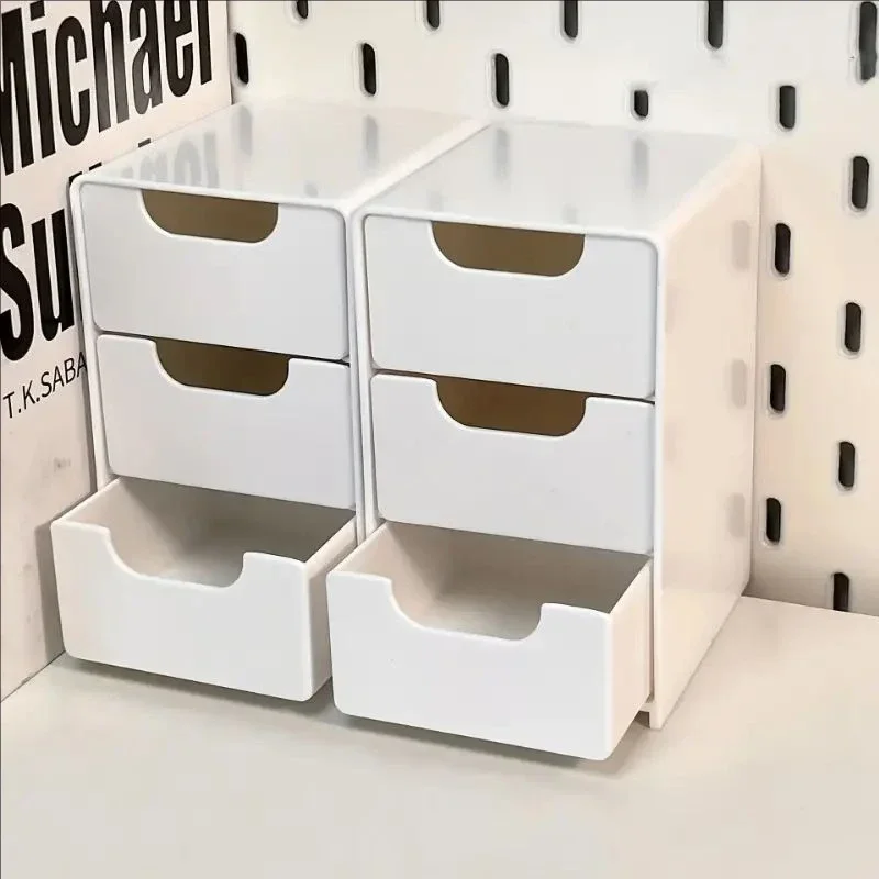 1pc 3-Tier Desktop Organizer with Drawers, Plastic Storage Box for Stationery/School/Office Supplies photo 1