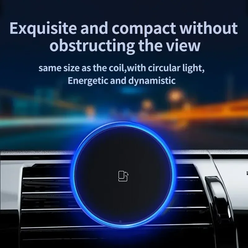 LED/RGB Magnetic Car Wireless Charger For iPhone 12 13 14 15 Pro Max Macsafe Car Phone Holder Stand Mount Fast Charging Station photo 3