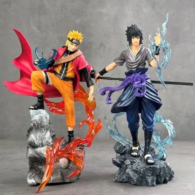 **23cm Naruto Anime Figure Uzumaki Naruto Uchiha Sasuke Action Model Pvc Statue Desktop Ornament Collection Toys Gift photo 5