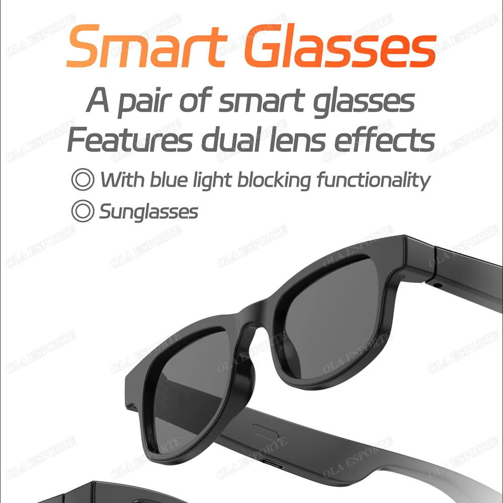 New Smart Glasses Lnterchangeable Lenses Sunglasses Plain Glasses HD Bluetooth Call Music Playback Lntelligent Audio Glasses Q01 photo 2