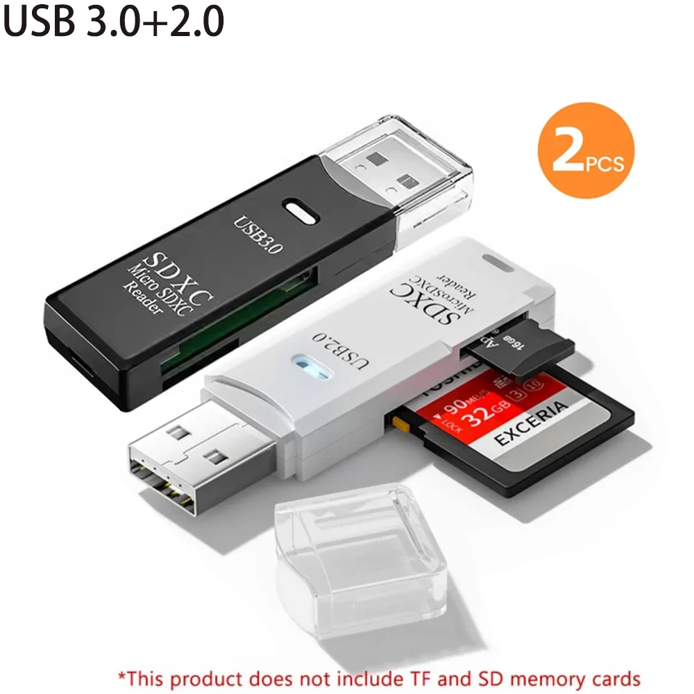 2-in-1 USB 3.0 High Speed Card Reader TF Memory Card Adapter Portable USB Flash Drive Design for PC Laptop Office Accessories photo 3