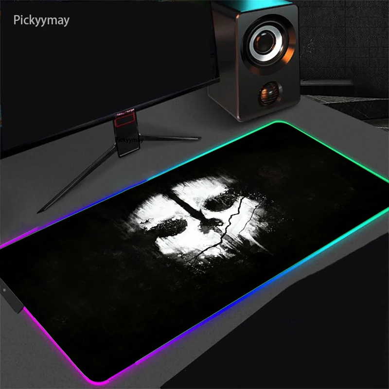 RGB Gaming Mouse Pad Mousepad Large Mause Pads Warzone Gaming Carpet Mouse Mat Gamer LED Backlight Deskmat Pc Gamer Accessories photo 3