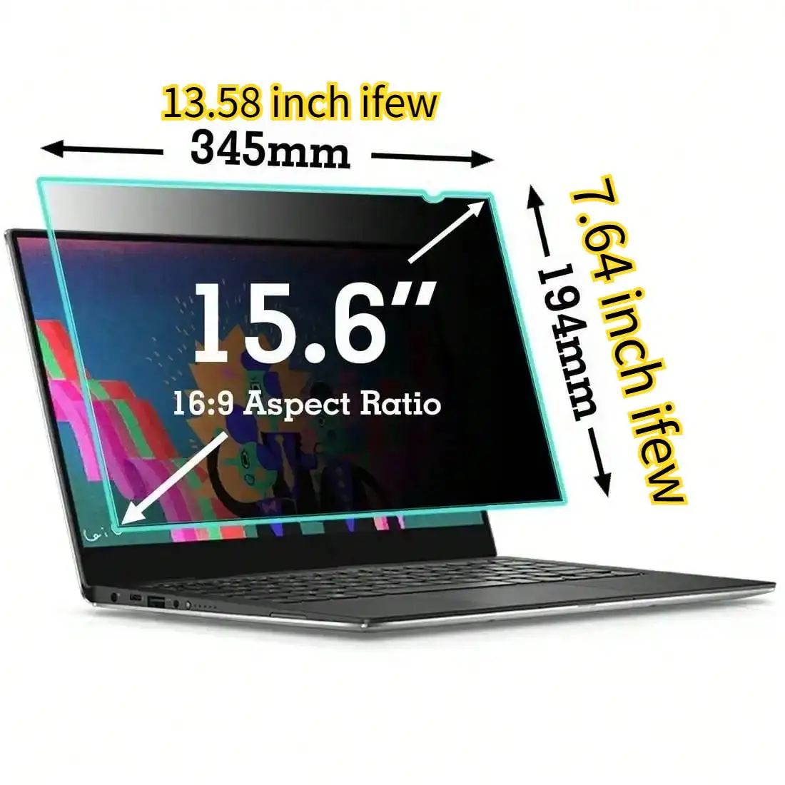 Laptop Privacy Screen Protector Laptop PC Monitor Privacy Screen Protector Anti-spy Film Notebook Computer Anti-peeping Filter 12.5 13.3 14 15.6 16 17.3 Inch photo 2
