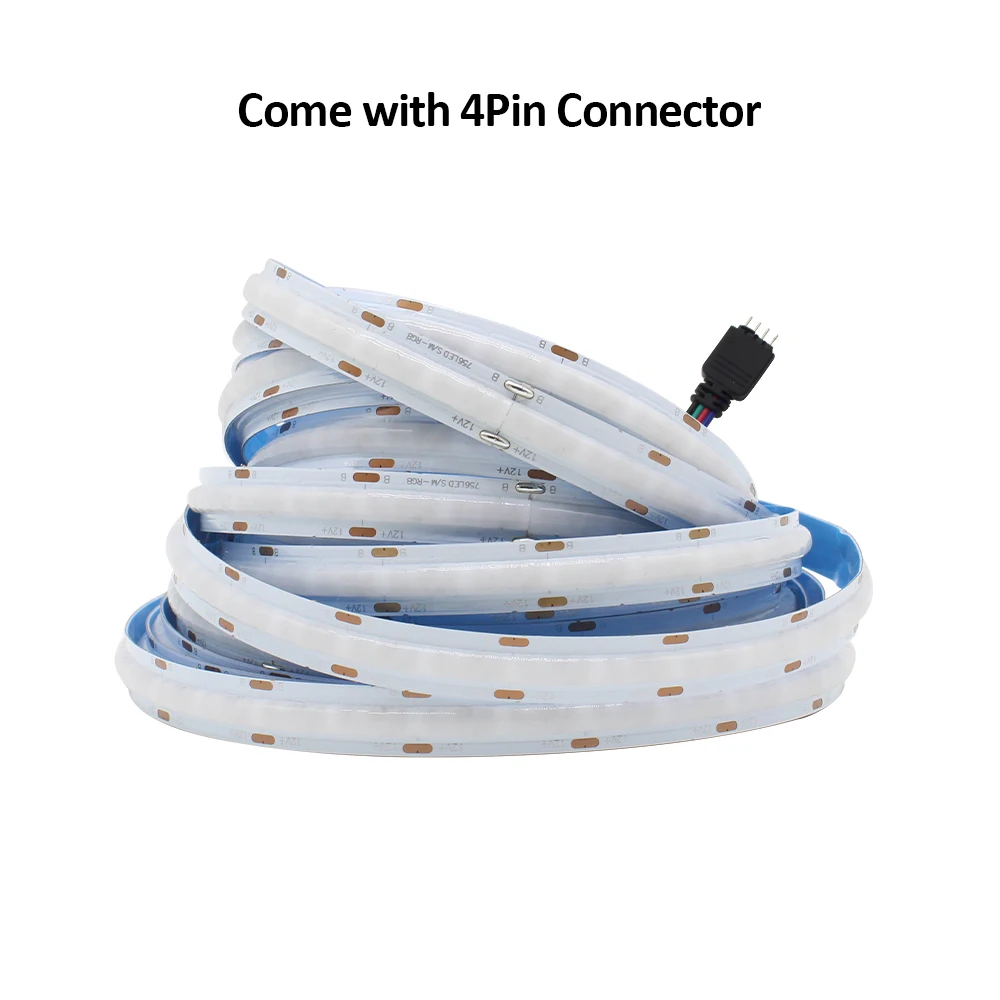 COB RGB LED Strips 12V DC 756LEDs 1M 2M 3M 4M 5M High Density Flexible FOB Tape Ribbon Lights for Room Decoration Lighting Lamp photo 7