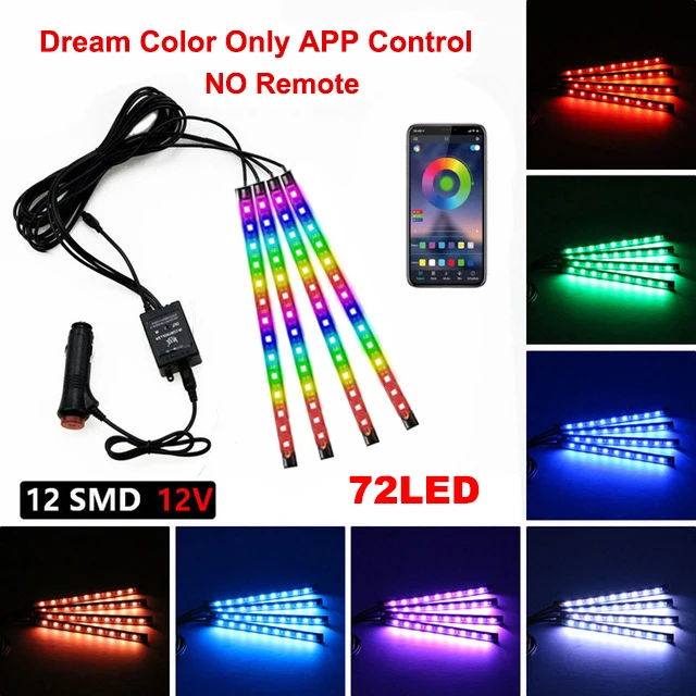 Neon LED Car Interior Ambient Foot Strip Light Kit Accessories Backlight Remote App Music Control Auto RGB Decorative Lamps photo 8