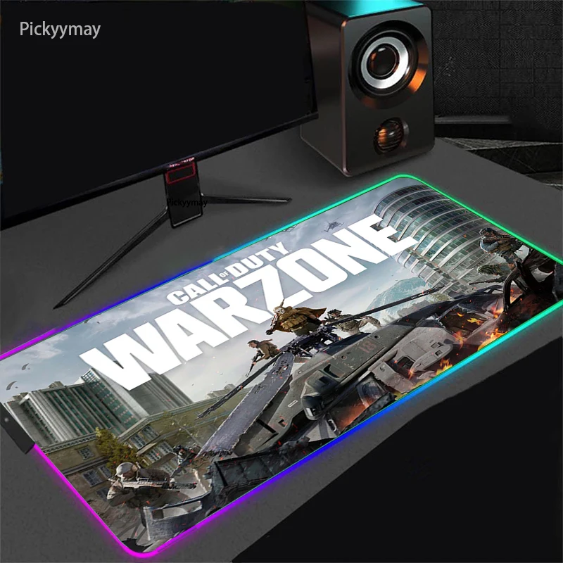 RGB Gaming Mouse Pad Mousepad Large Mause Pads Warzone Gaming Carpet Mouse Mat Gamer LED Backlight Deskmat Pc Gamer Accessories photo 1