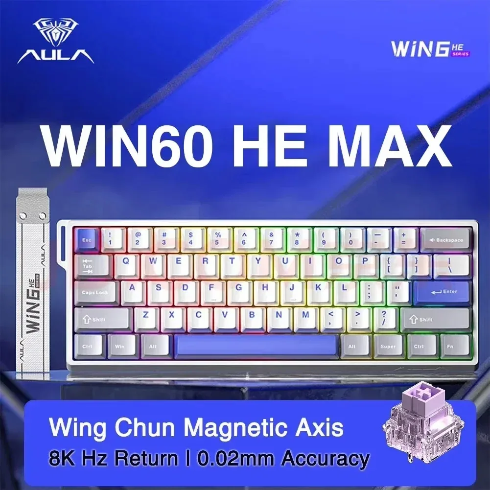 New Aula Win60/68he Magnetic Switch Keyboard 8000hz Gaming Keyboard Fps Low Latency Customizable Mechanical Keyboard E-Sport photo 7