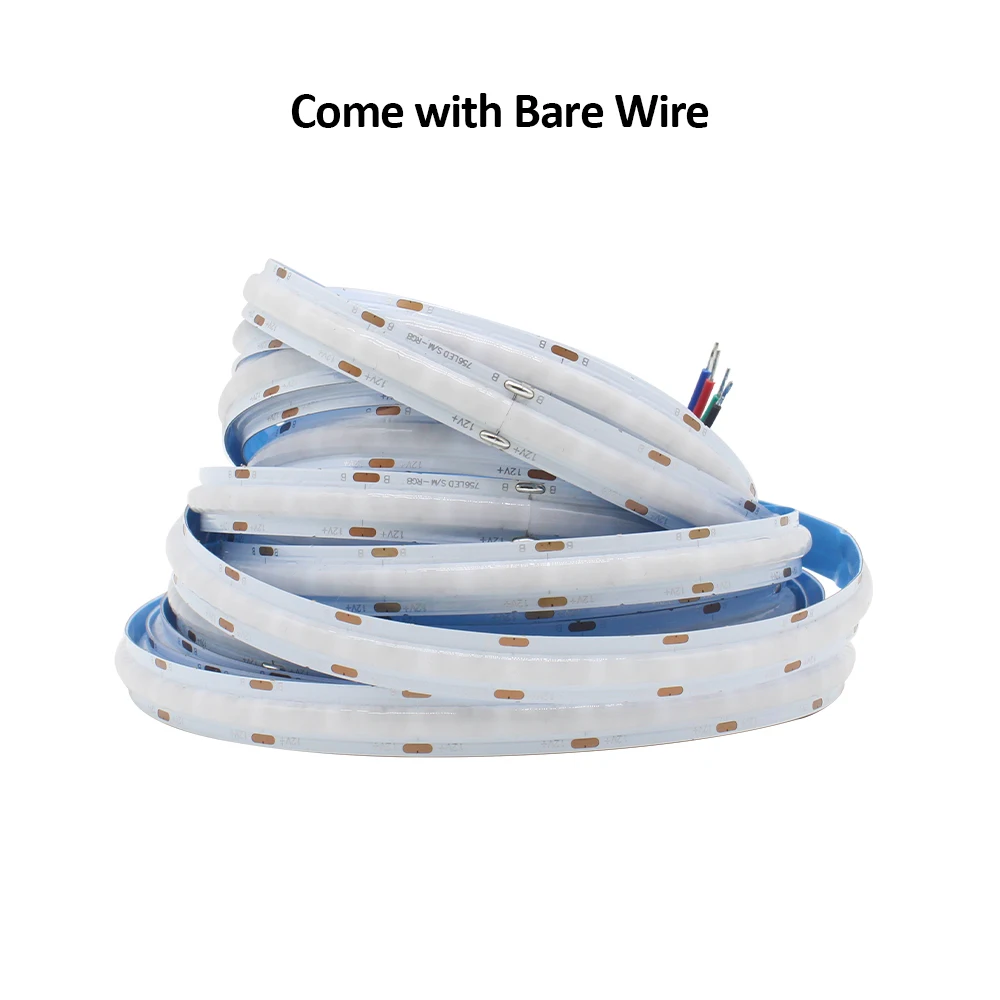 COB RGB LED Strips 12V DC 756LEDs 1M 2M 3M 4M 5M High Density Flexible FOB Tape Ribbon Lights for Room Decoration Lighting Lamp photo 8