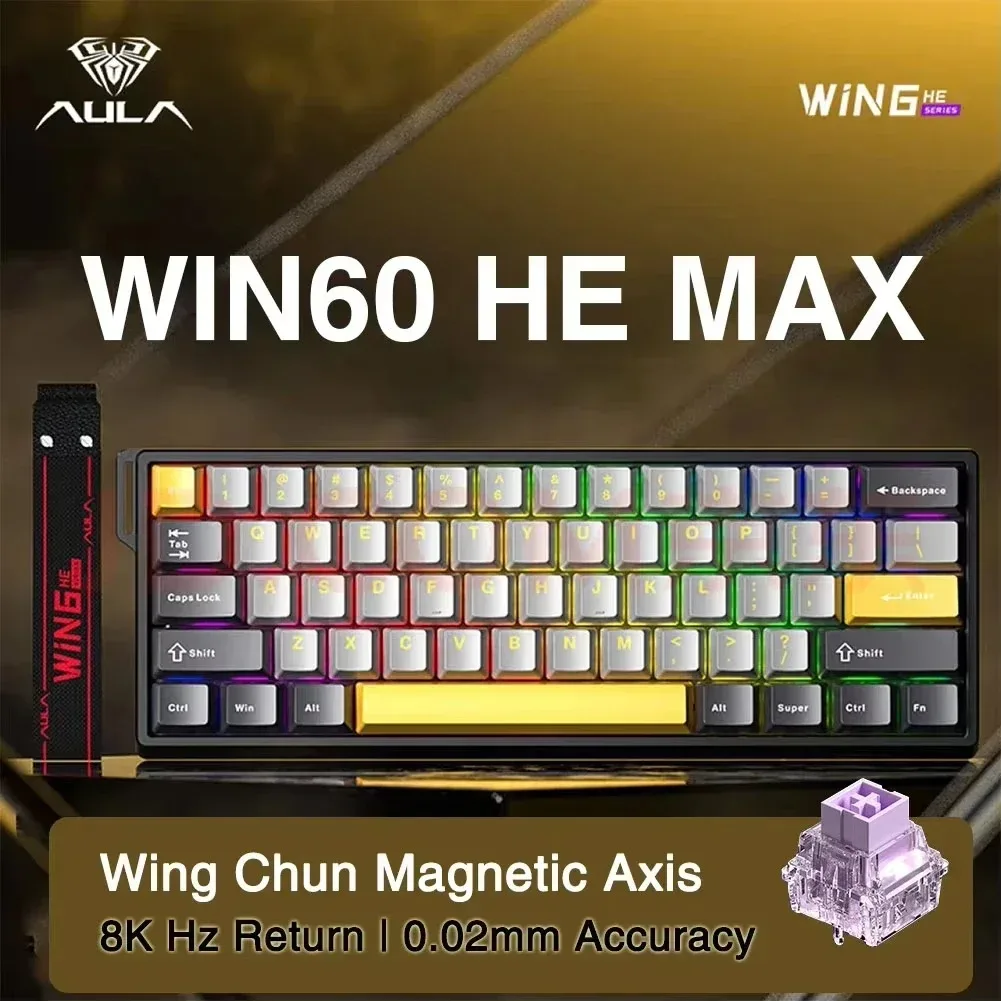 New Aula Win60/68he Magnetic Switch Keyboard 8000hz Gaming Keyboard Fps Low Latency Customizable Mechanical Keyboard E-Sport photo 8