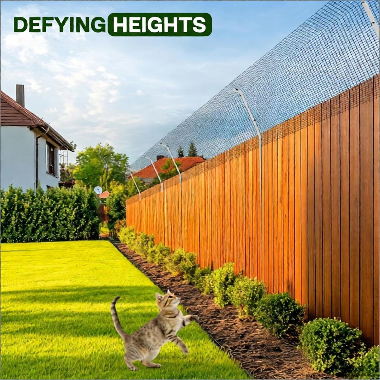10M Cat Proofing Net Garden Fencing Security Steel Brackets And Mesh With Screws photo 1