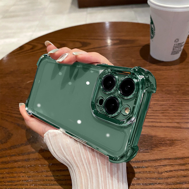 Four-corner Drop-resistant Phone Case Full Cover Transparent Electroplated Space Protective Cover photo 8