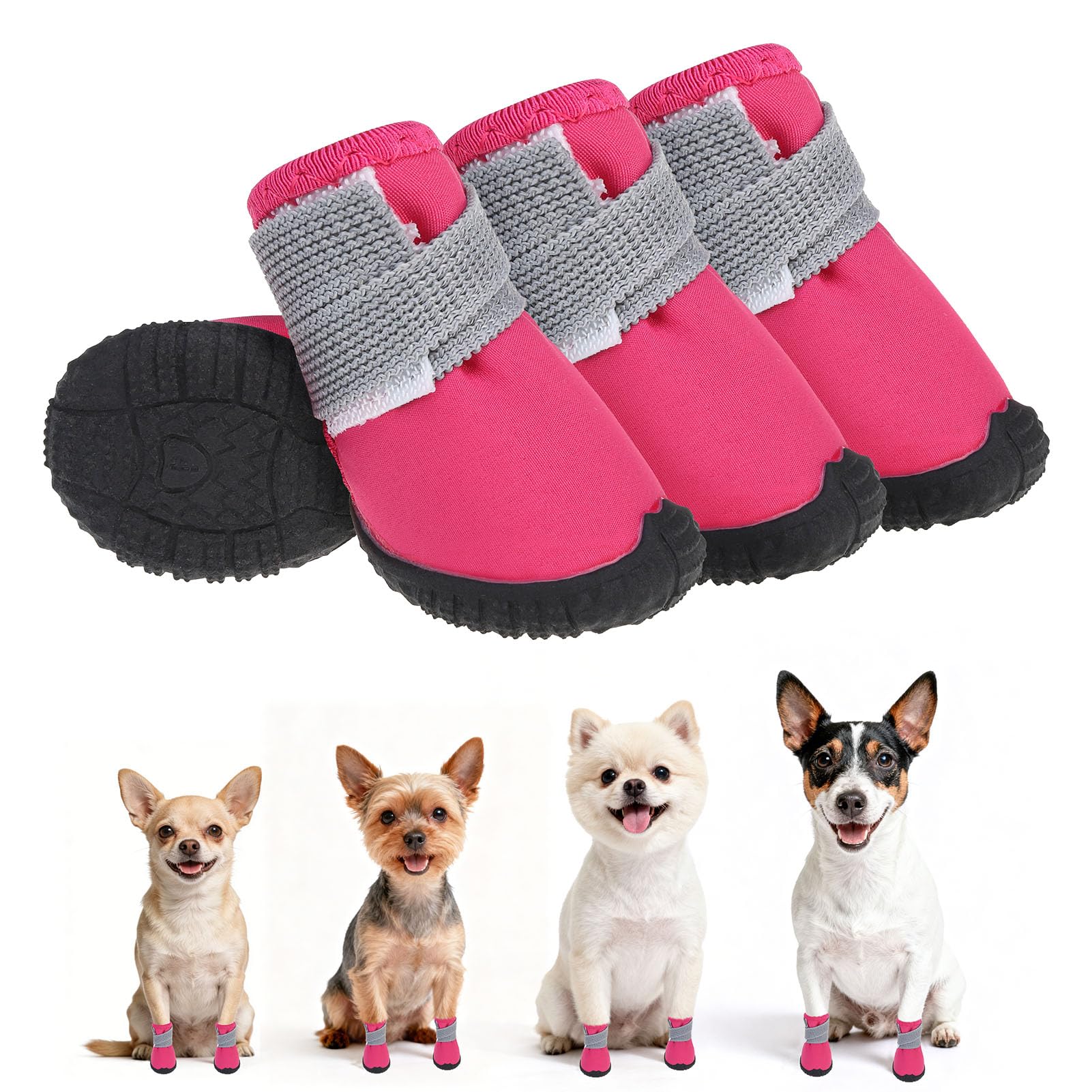 Dog Shoes Small Size Dogs,Breathable Summer Dog Booties & Paw Protectors For Hot Pavement,Anti-Slip Sole Puppy Dog Boots For Hardwood Floors, Outdoor Walking Running,Maltese Yorkie Chihuahua photo 1
