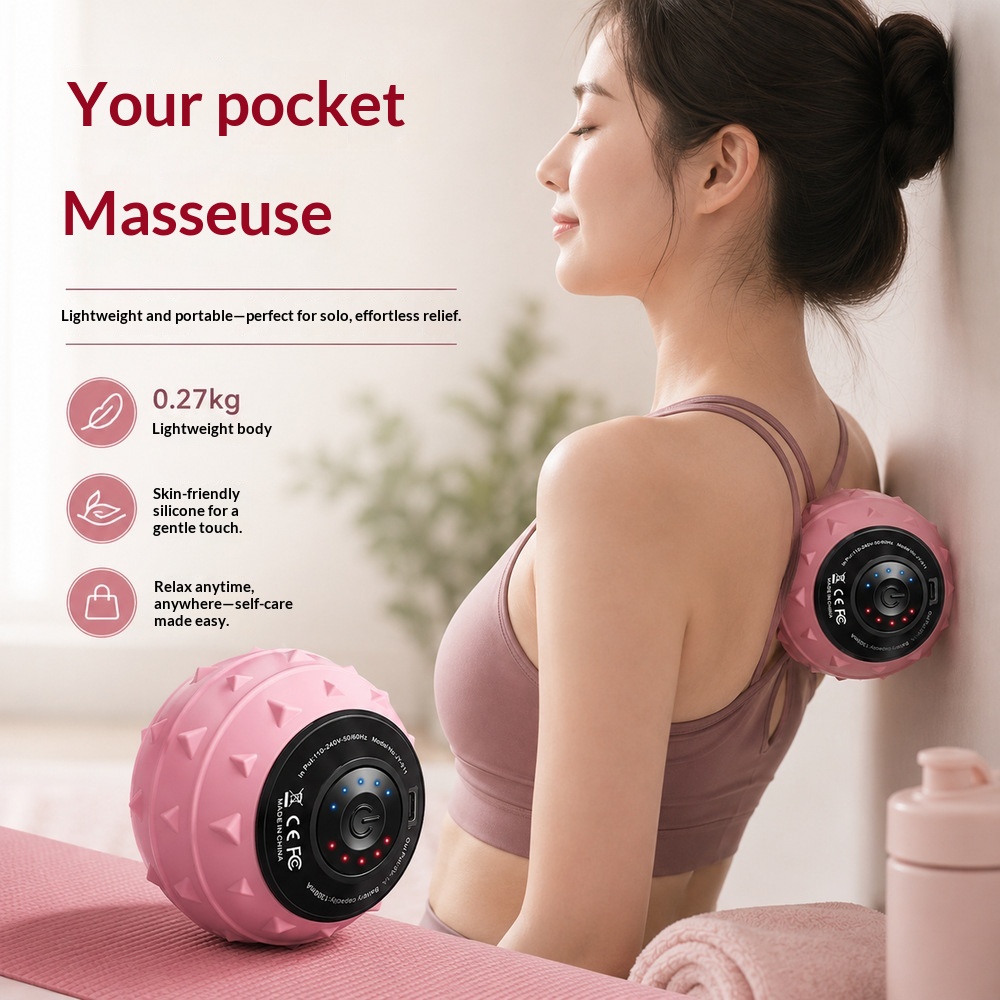 Cross-Border Vibrating Yoga Massage Ball For Home Use, Muscle Relaxation Fitness Ball, Whole Body Vibrating Handheld Electric Massager photo 3