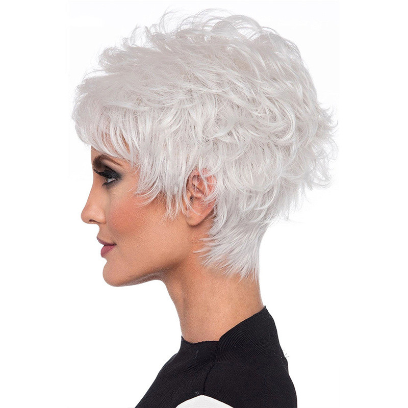 White Chemical Fiber High Temperature Silk Wig Women's Headgear photo 5