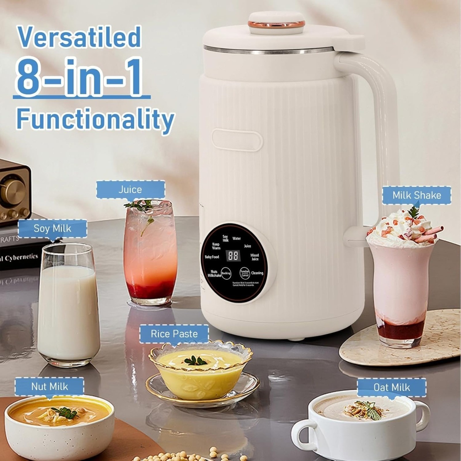 1.2L Nut Milk Maker 8-in-1 Automatic Almond Soy Oat Milk Machine Self Cleaning photo 4