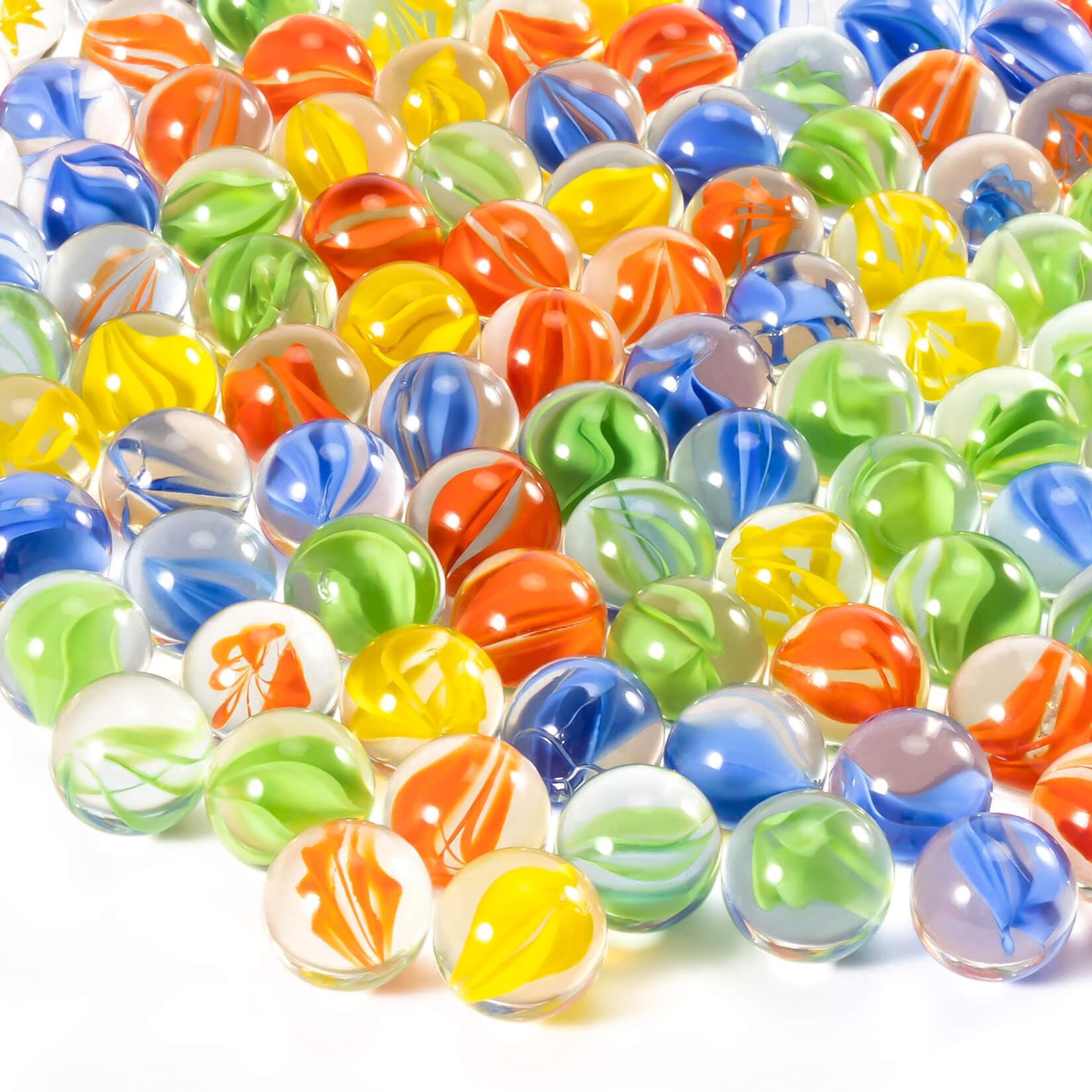 Glass Marbles - Bulk Cat Eye Mix 4 Colors Medium Sized Thick Marble Decorative Gift Retro Game With 14mm For Bounce,Chinese Checkers Board Game,Vases,Party Decor photo 1