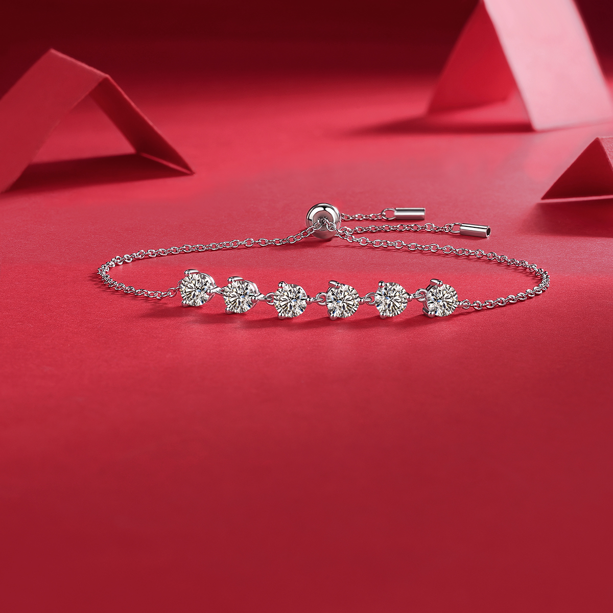 S925 Silver 2.6g Adjustable Bolo Bracelet, 6x 0.5ct D VVS1 Moissanite, 19cm, GRA Certified photo 6