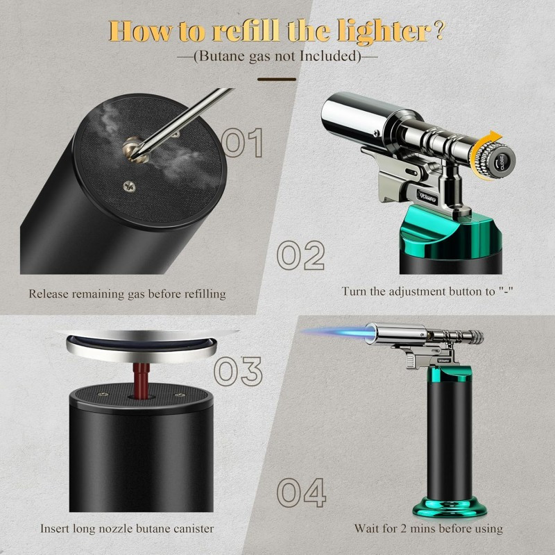 Butane Torch Windproof Adjustable Flame photo 3