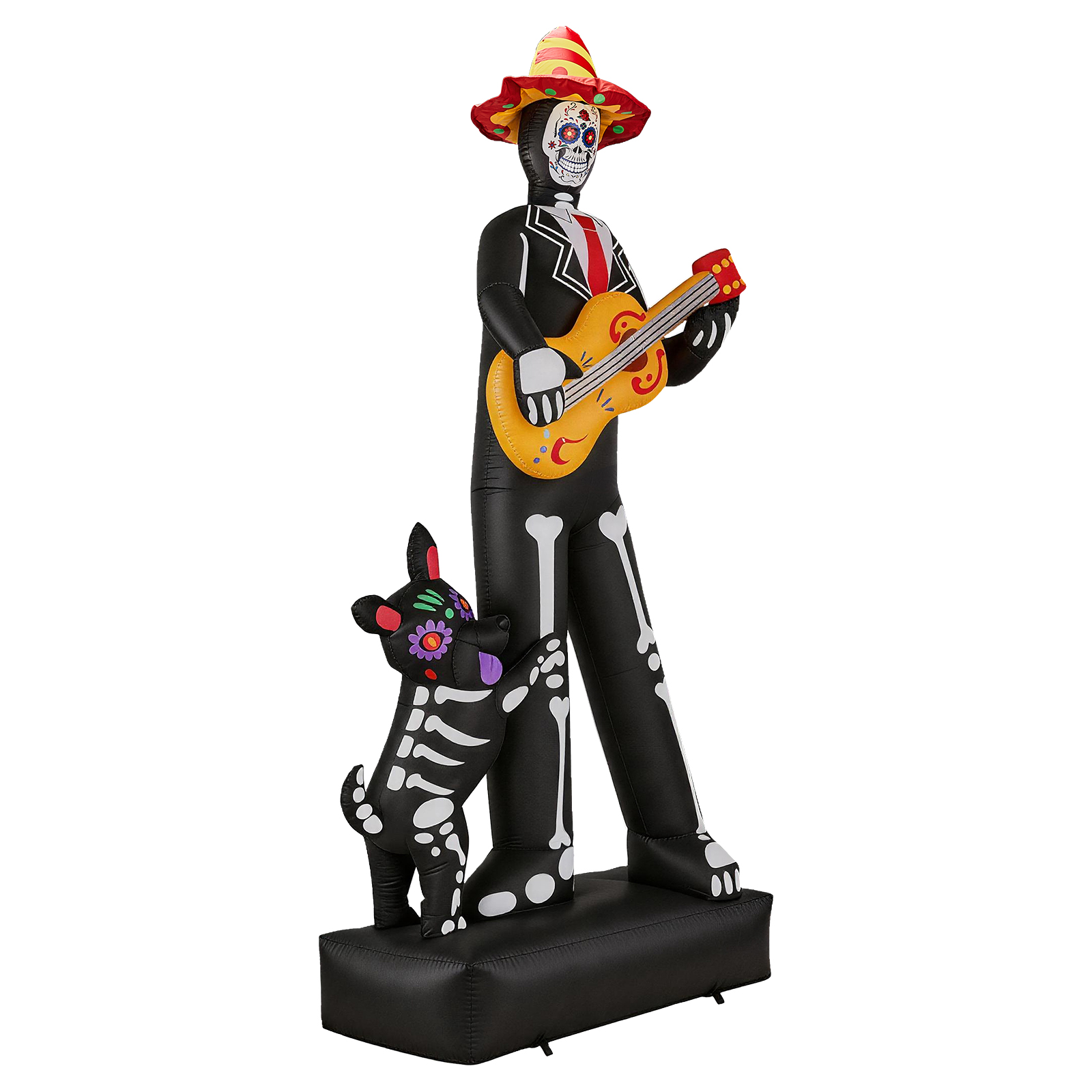 7.3ft Ghostly Musician With Dog,6 LEDs,Black,White,Orange,Halloween Inflatable Decoration,1500mA,12V,US Standard photo 2