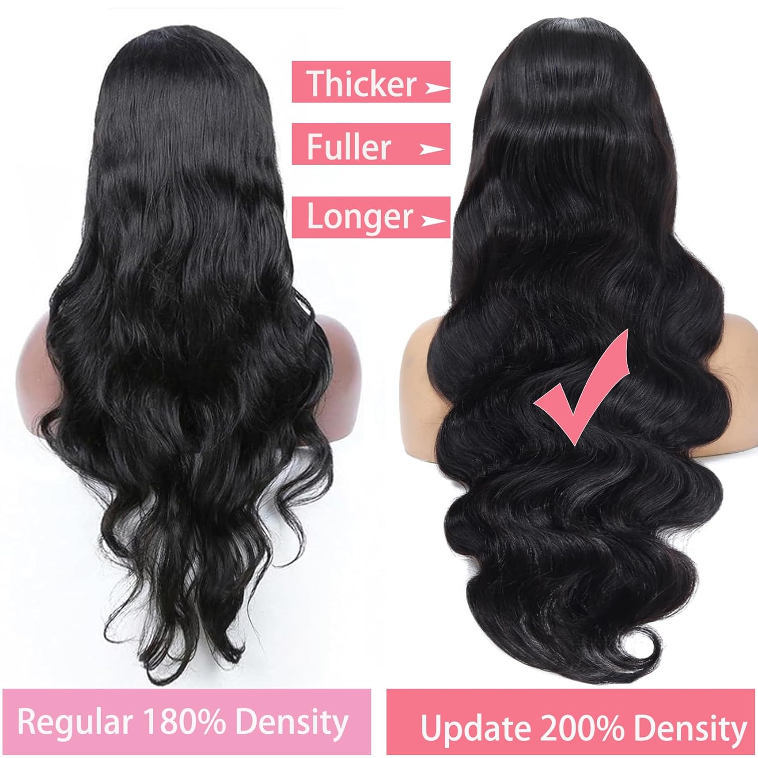 13x6 Front Lace Human Hair Wig, Natural Color, Body Wave, Density photo 7