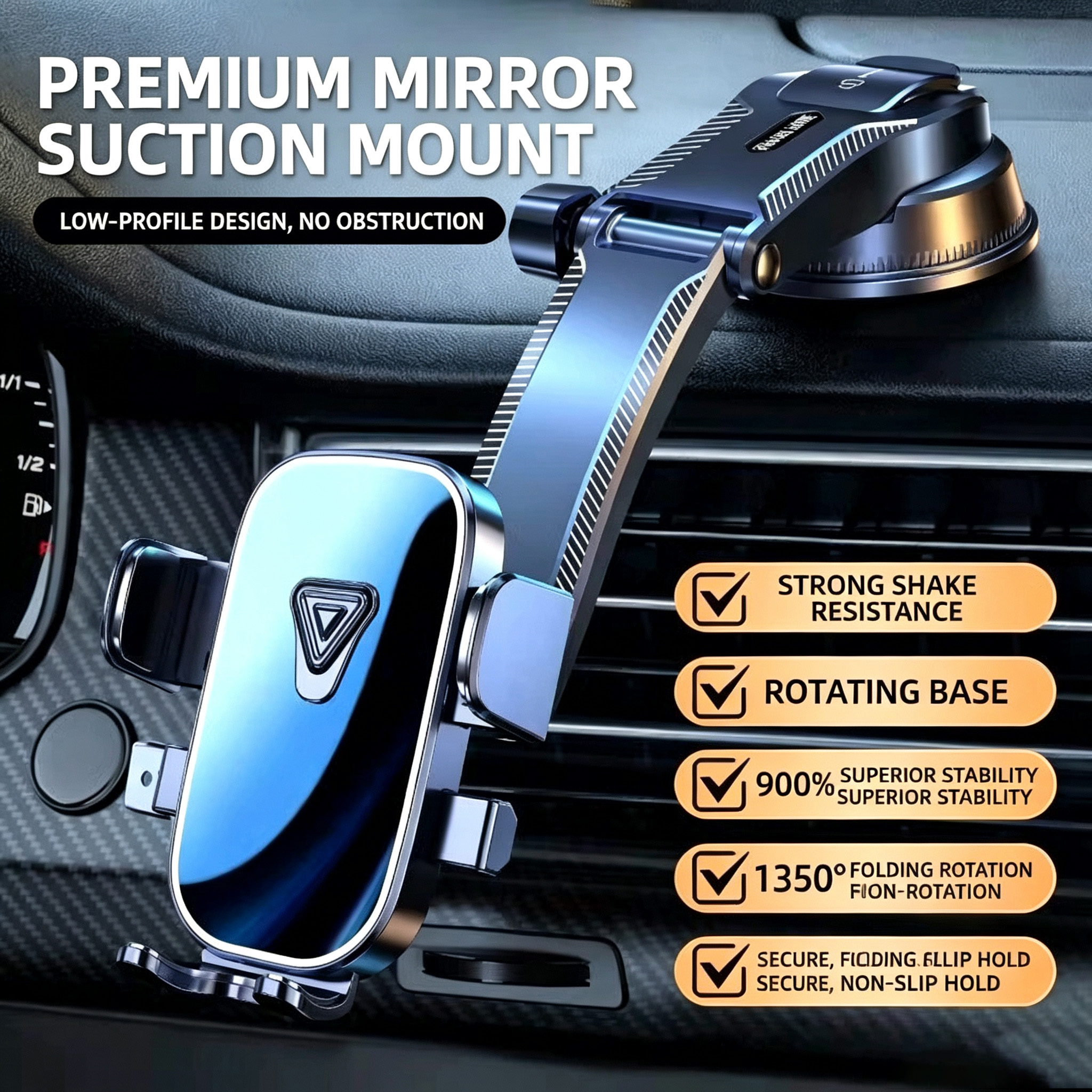 Dashboard Suction Cup Car Phone Mount 360 Rotation Cell Phone Holder Windshield Car Navigation Stand For All Smartphones photo 1