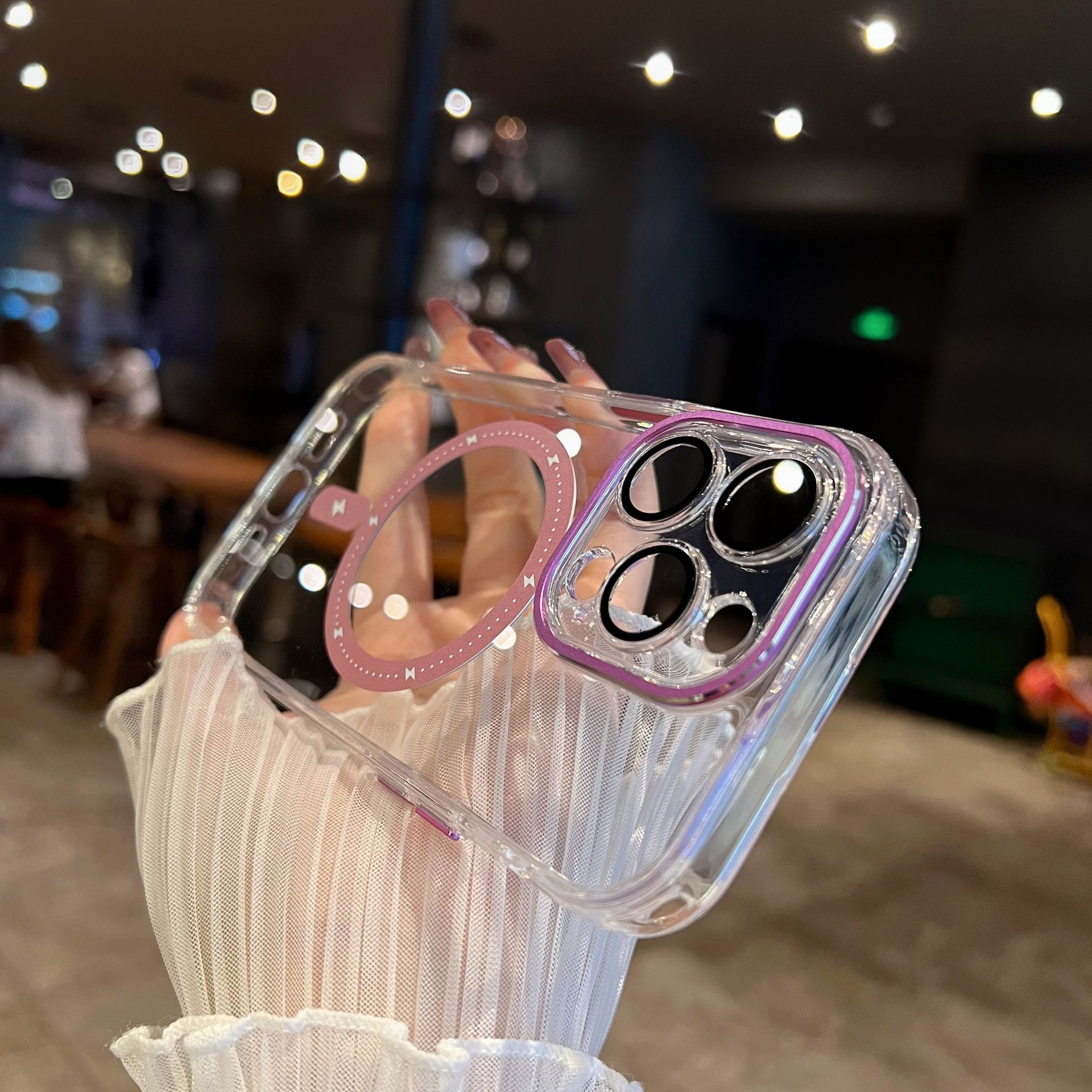Transparent Magnetic Lens Glass Drop-resistant Mobile Phone Protective Shell photo 6