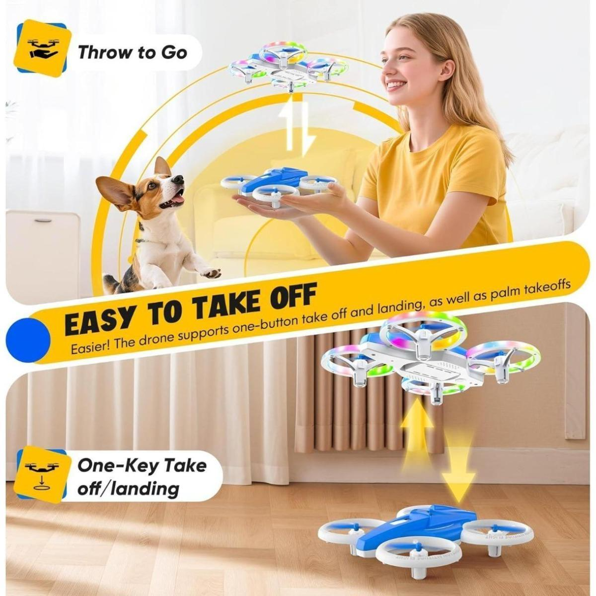 Durable Kid Drone  ABS Plastic Button Controller  3 Speed Modes  Adjustable Rechargeable Multi Battery Quadcopter photo 7
