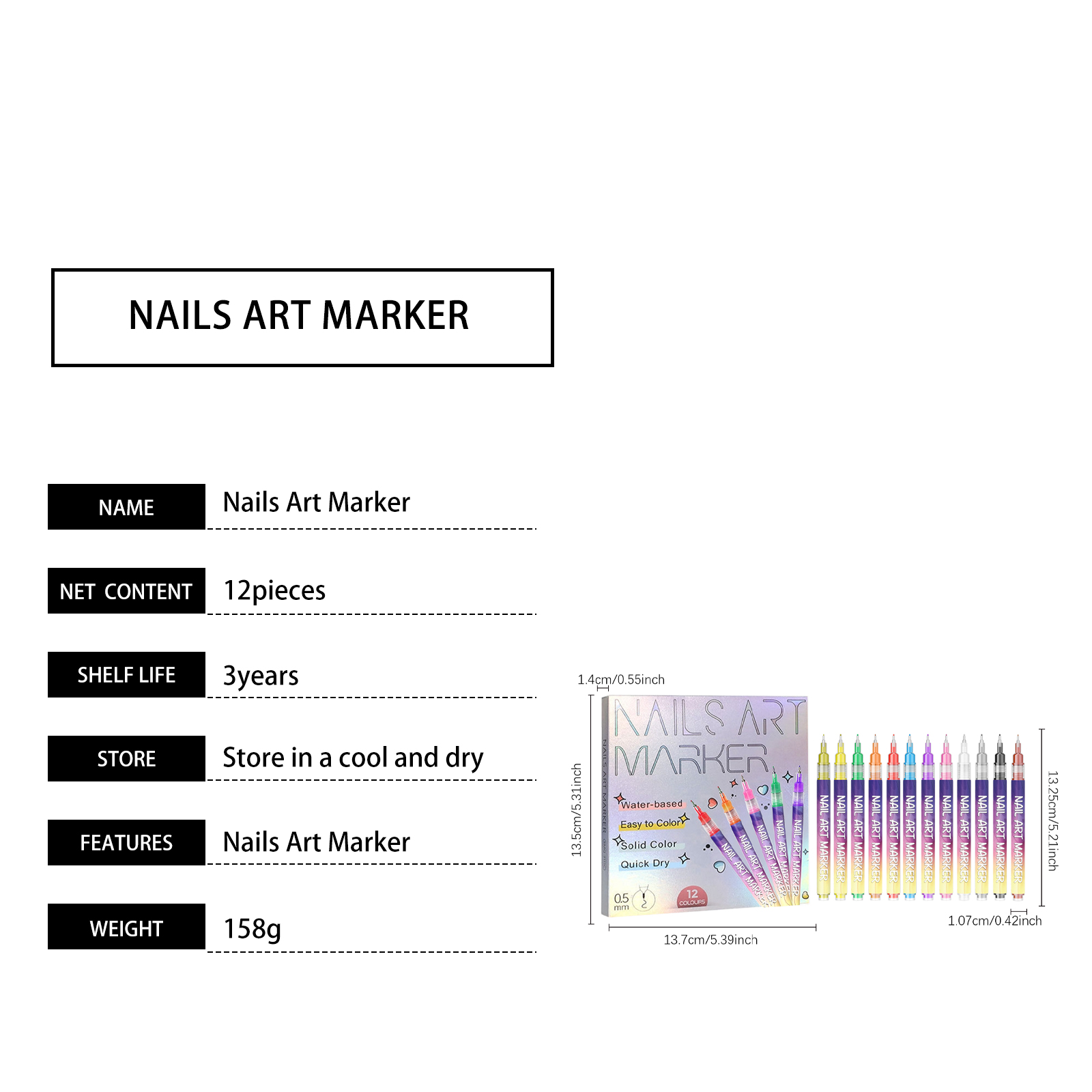 DIY Nail Painting Pen 12pc 1box photo 6