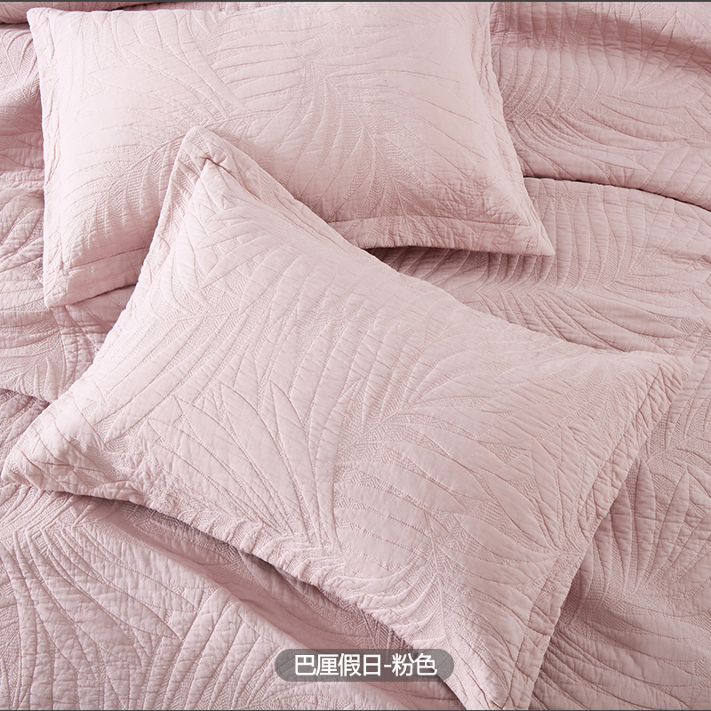 2 Pack  Cotton Filled Quilted Pillow Shams 50x70cm 27x19in Palm Leaf  Vintage Patchwork Floral 3D Dimensional Embroidery Envelope Closure Pillowcase Protector  Wide Edges No Pillow Core photo 5