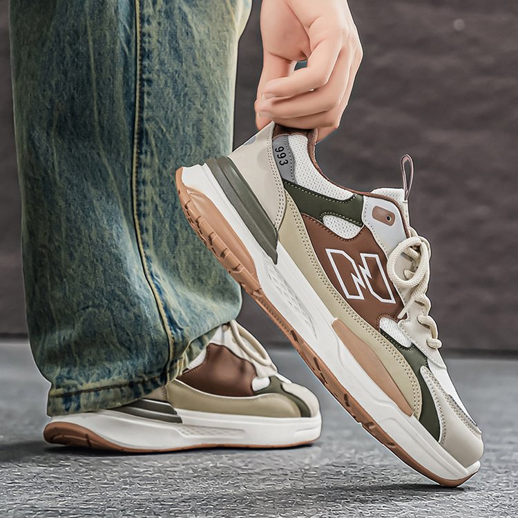 Men's 2026 Summer New Korean Style Breathable Mesh Dad Shoes, Versatile Thick Sole Non-Slip Sports Casual Sneakers photo 4
