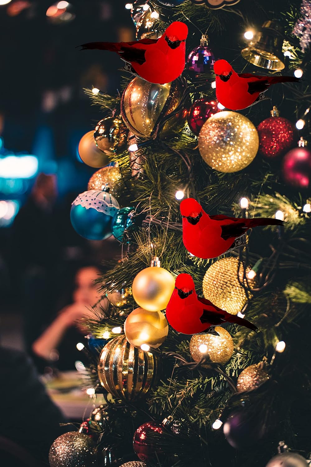 12-Piece Red Cardinal Clip-On Christmas Tree Ornaments With Feather Design 2.8-Inch Holiday Decorations photo 5