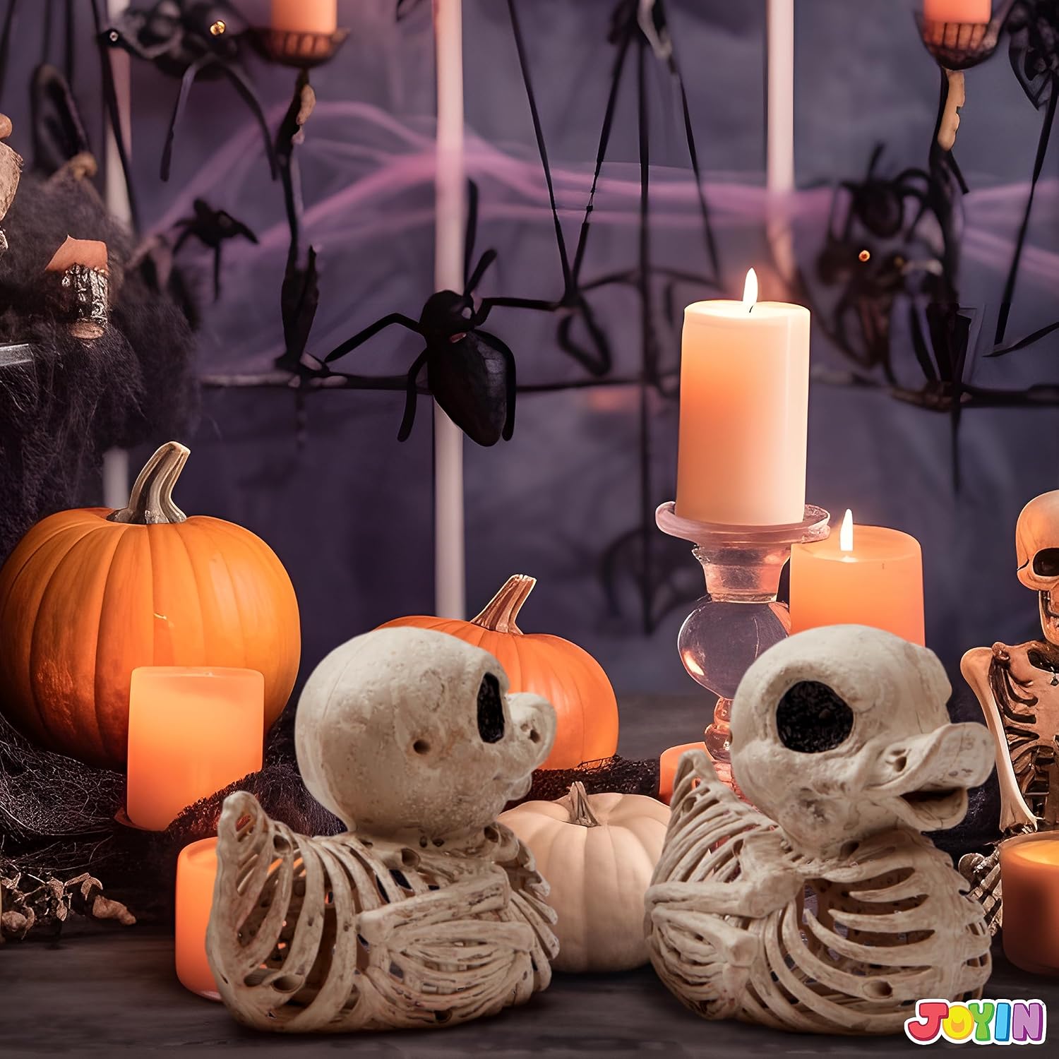2-Piece 4.5-Inch Duck Skeleton Halloween Decorations Plastic Bone Props For Graveyard, Yard And Party Decor photo 3